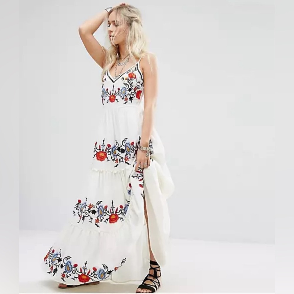 ASOS Glamorous Floral Embroidered Cami Maxi Dress